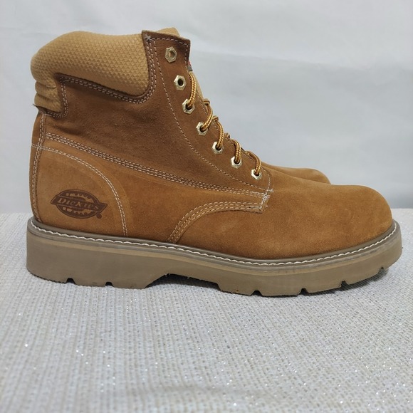 Genuine Dickies Men's Brown Leather Steel Toe Work Boot Size 13‎ M Tan - Picture 1 of 11